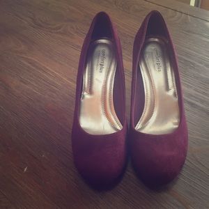 Maroon high heels